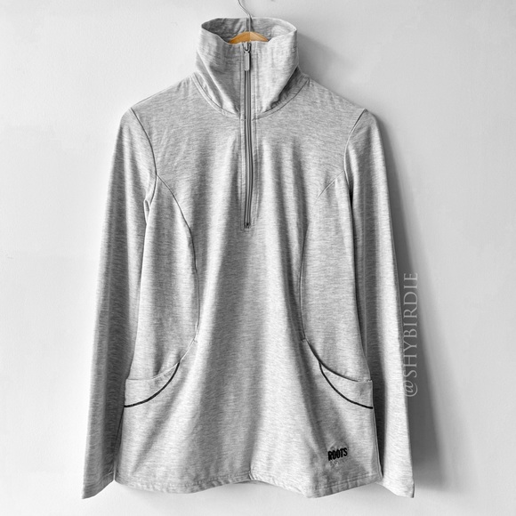 Roots Active Half-Zip Top, Light Grey - Picture 1 of 12
